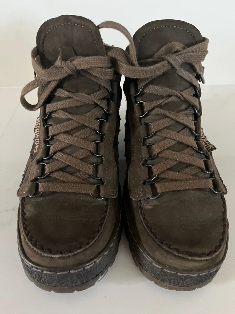 Mephisto Men's Brown Suede Hiking-Style Boots